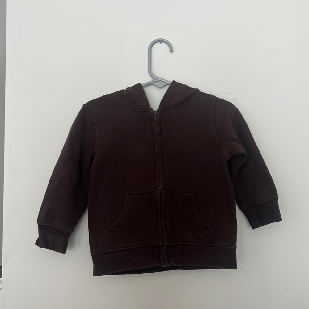 JUMPING BEANS 18 months brown zip up with hoodie